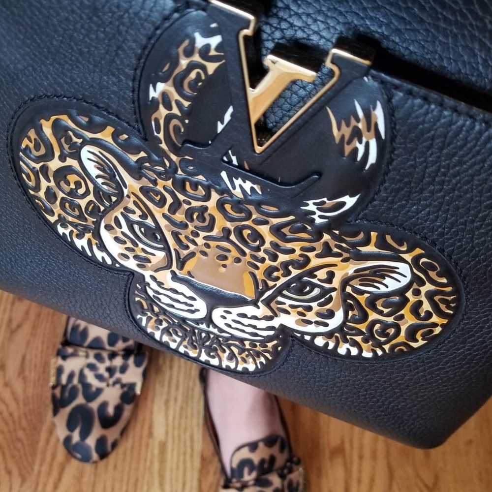 AUTHENTIC LIMITED EDITION LOUIS VUITTON Taurillon Capucines Trapped Leopard BB